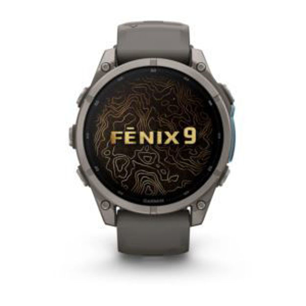 Picture of fenix 9 - 47 mm Titanium with Pebble Gray Silicone Band Black    Titanium with Pebble Gray Silicone
