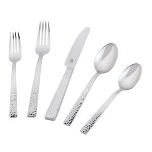 Picture of King 45pc Hammered 18/10 Stainless Steel Flatware Menu Set
