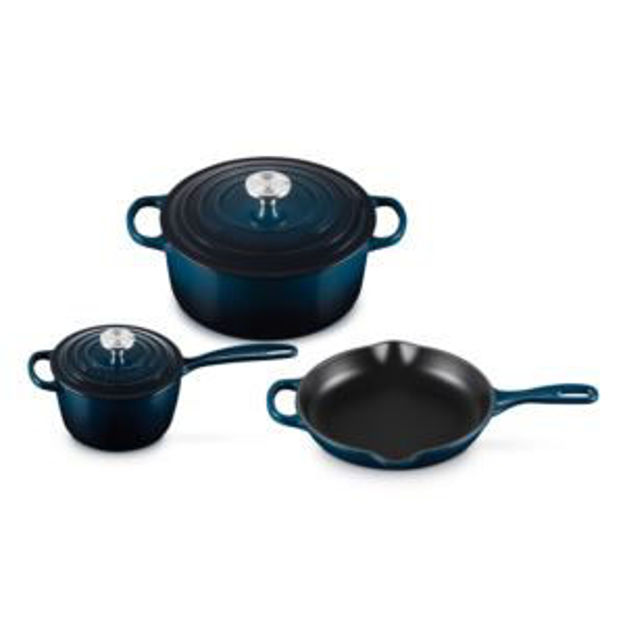Picture of 5pc Signature Cast Iron Cookware Set Cerise Nuit